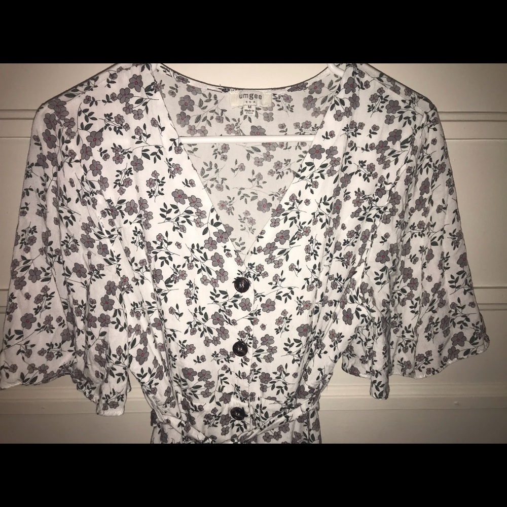 Floral button front dress